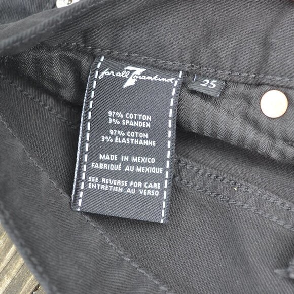 NWT 7 FOR ALL MANKIND | Black Josefina Jeans | Sz. 25 - Picture 9 of 10